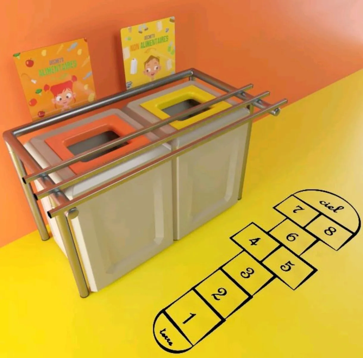 Table de tri TRIGO 60L 2 flux en situation