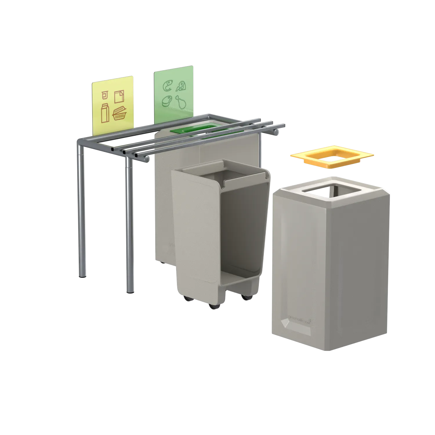 Vue éclatée de la table de tri TRIGO 90L 2 flux
